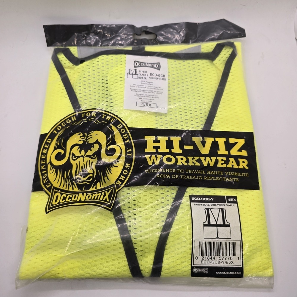 Occunomix Mens 4/5XLType R  Class 2 Hi Viz Economy Safety Vest ECO-GCB